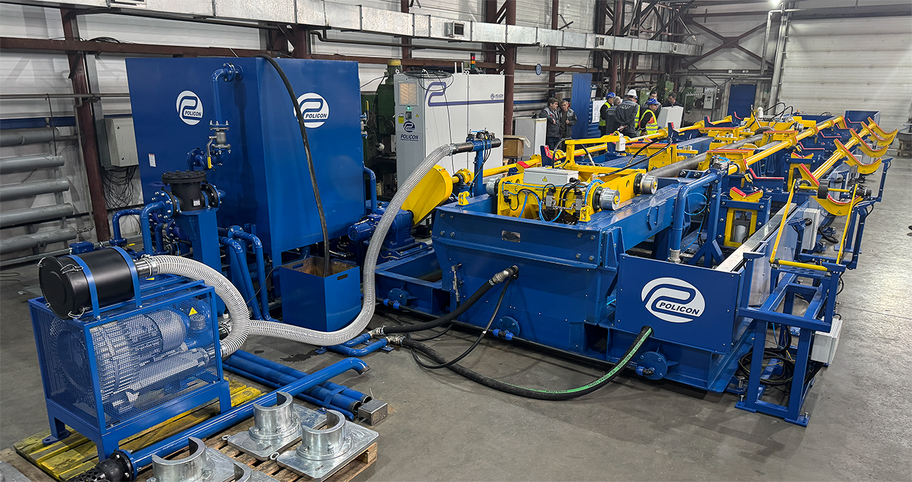 Отгрузка новой автоматизированной линии для гидроиспытаний труб для нефтегазовой промышленности.